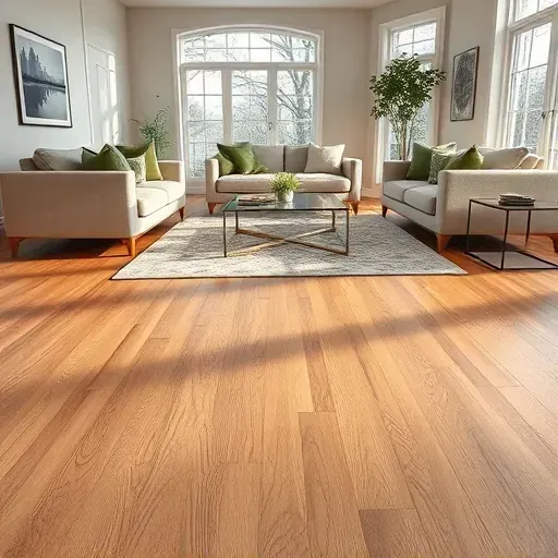 Completed hardwood flooring installation in a modern living room with elegant decor and natural light in Springfield VA.