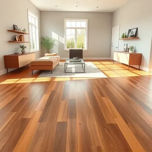 Spacious room in Woodbridge VA showcasing polished hardwood flooring, neutral walls, and elegant minimalist decor.