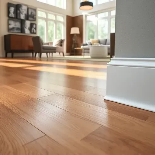 Luxury vinyl plank baseboard installation in a modern Alexandria VA home showcasing seamless craftsmanship and detailed finishing