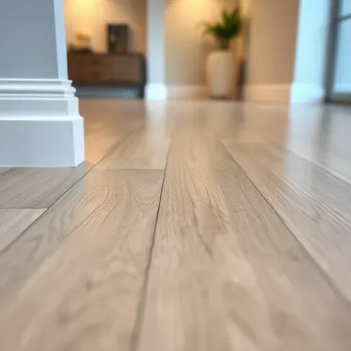 Seamlessly installed luxury vinyl plank flooring with matching trim in a modern Alexandria VA interior highlighting craftsmanship and detail