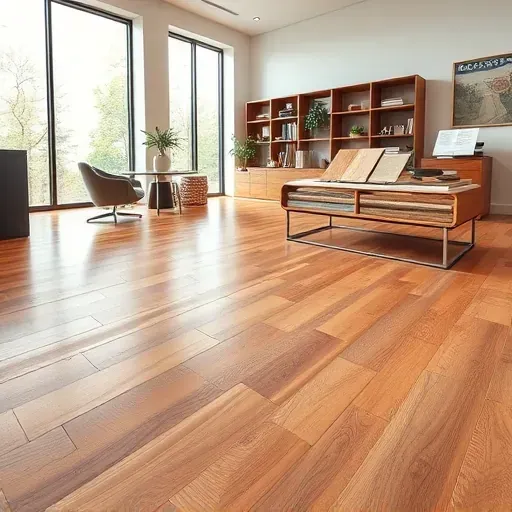 Completed hardwood flooring project in Chevy Chase MD highlighting craftsmanship, style, and elegant design in a modern office.