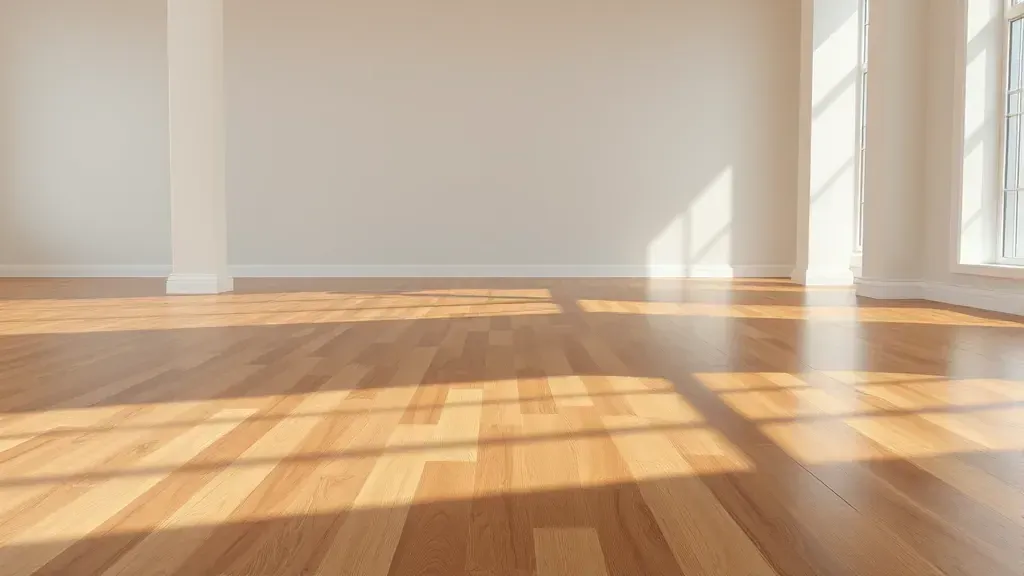 Flooring installation in a modern home in Bowie, MD with elegant wood and bright lighting.
