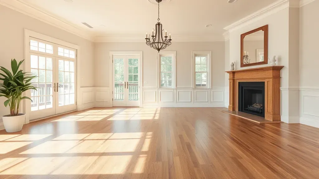 Flooring installation in a modern home in Manassas Park, VA.
