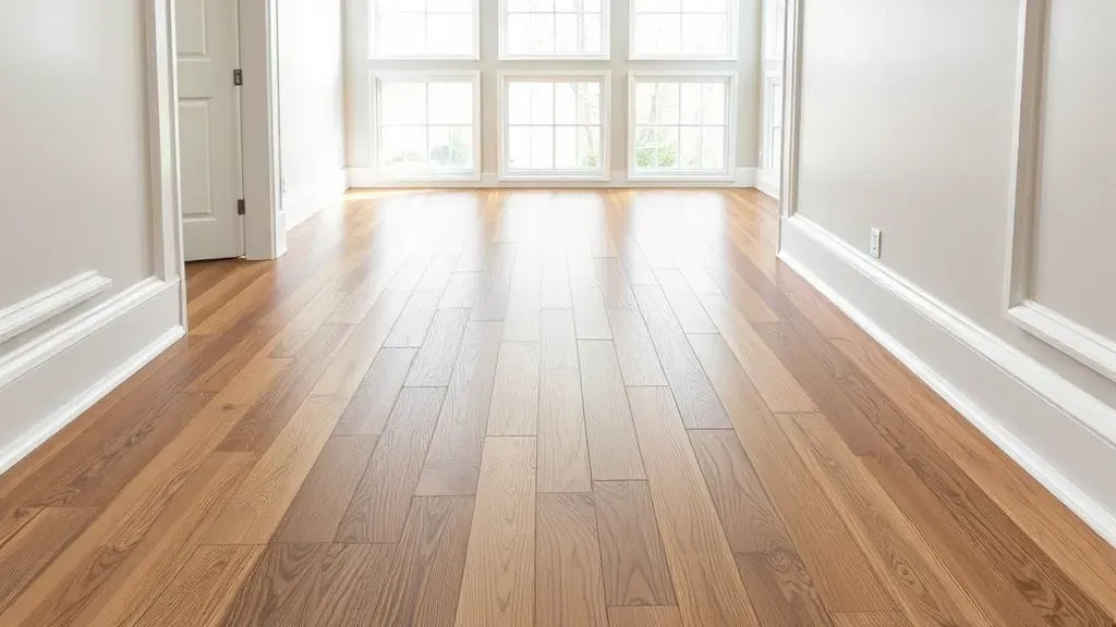 LVP Floor Trim Installation project in a modern living room in Alexandria, VA