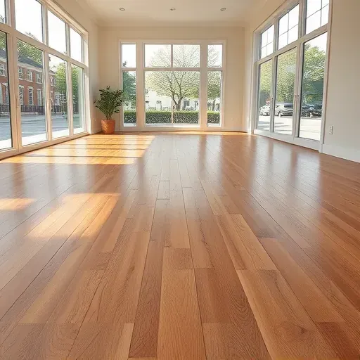Perfectly completed flooring in a spacious room with natural light in Alexandria VA, showcasing rich textures and colors.