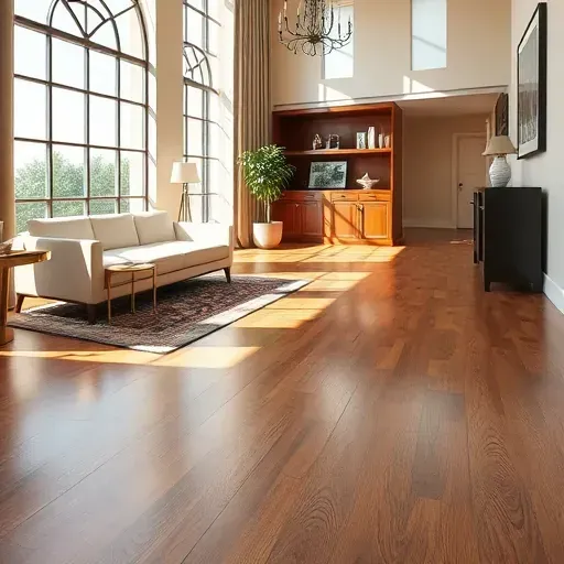 Perfectly installed flooring in a bright room in Alexandria, VA with polished wood and elegant design elements.