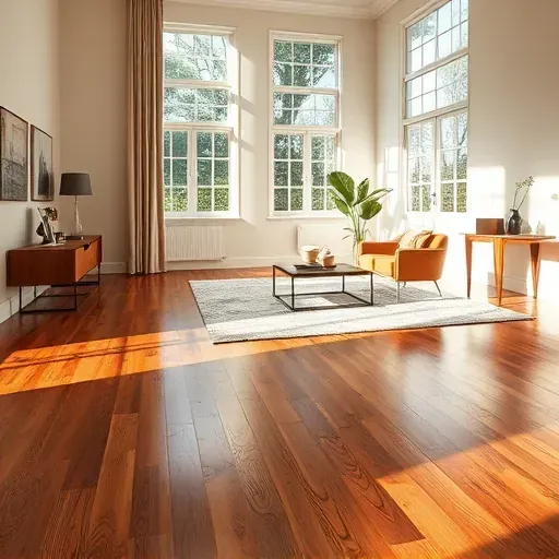 Flooring installation in Oxon Hill, MD, featuring polished hardwood, modern decor, and natural light enhancing textures.