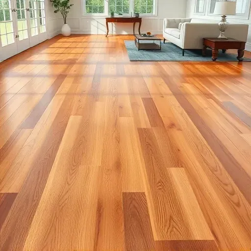 Perfectly installed hardwood flooring in a bright Burke VA room with intricate grain patterns and polished finish.