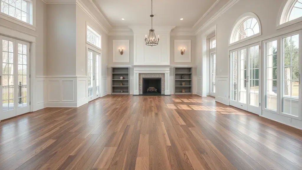 Flooring installation showcase in Manassas, VA with various styles and colors displayed.