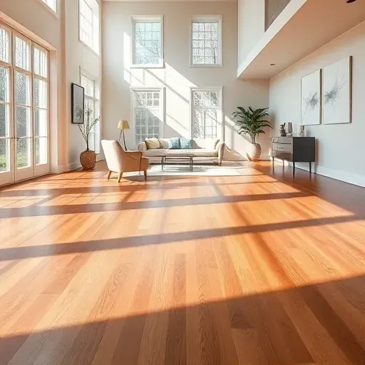 Warm hardwood flooring shines in a bright Capitol Hill room with high ceilings, large windows, and elegant decor.