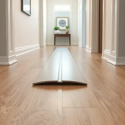 Seamless luxury vinyl plank transition strip between wood-look LVP floors in a modern Alexandria home hallway