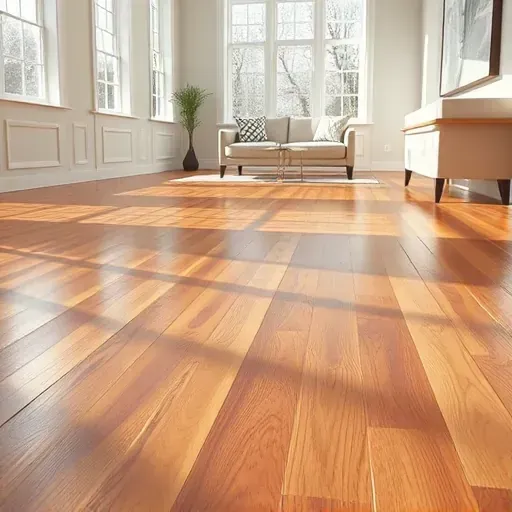Flawless hardwood flooring installation in Waldorf, MD, featuring warm tones and natural light highlighting craftsmanship.