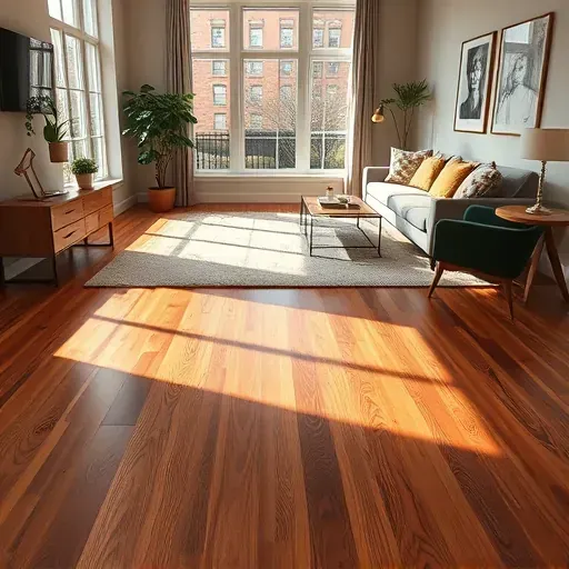 Elegant hardwood flooring installation in Capitol Hill, DC, with detailed wood grain and modern furnishings enhancing the space.