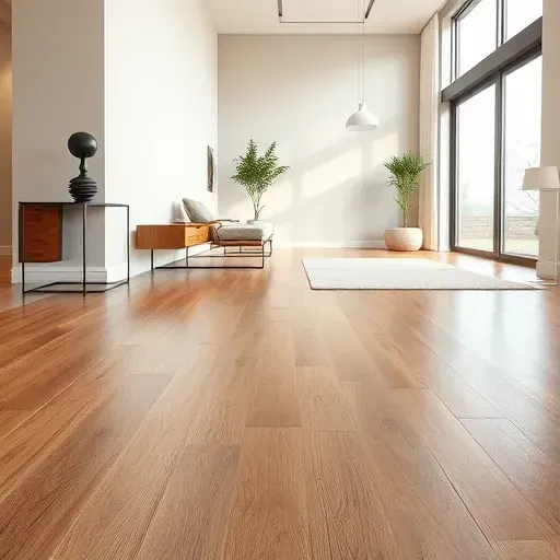 Luxury Vinyl Plank flooring in a modern Alexandria living room, showcasing rich wood grain, natural tones, and elegant decor.