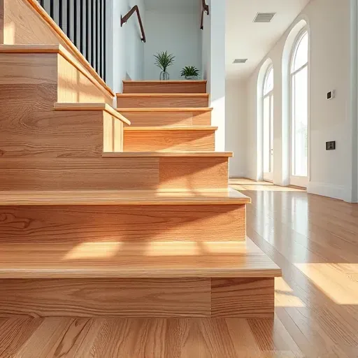 Vinyl plank stair nose installation in Alexandria VA highlighting seamless fit, wood grain textures, natural tones and craftsmanship