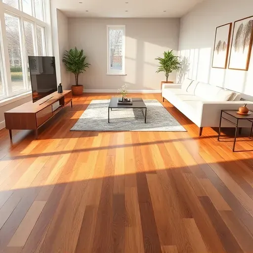 Modern living space in Arlington VA featuring stunning hardwood flooring with natural light and minimalist decor.