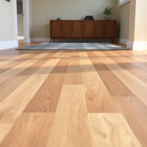 Close-up of flawless gluedown luxury vinyl plank flooring with rich wood grain patterns in a modern interior setting in Alexandria VA