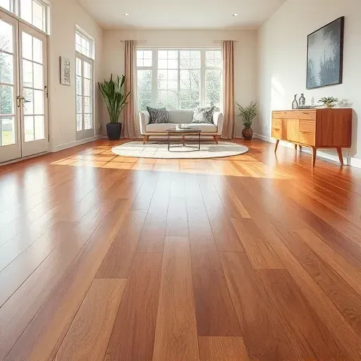 Completed flooring project in Centreville VA highlighting wood grain texture and polished surface in natural light.