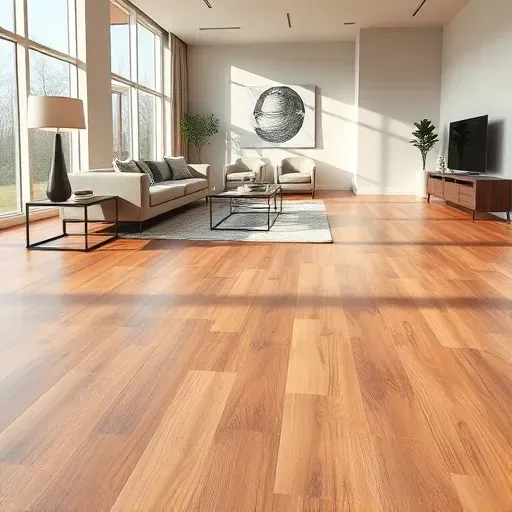 Beautiful luxury vinyl plank flooring in a modern living room with natural sunlight, stylish furniture, and elegant decor.