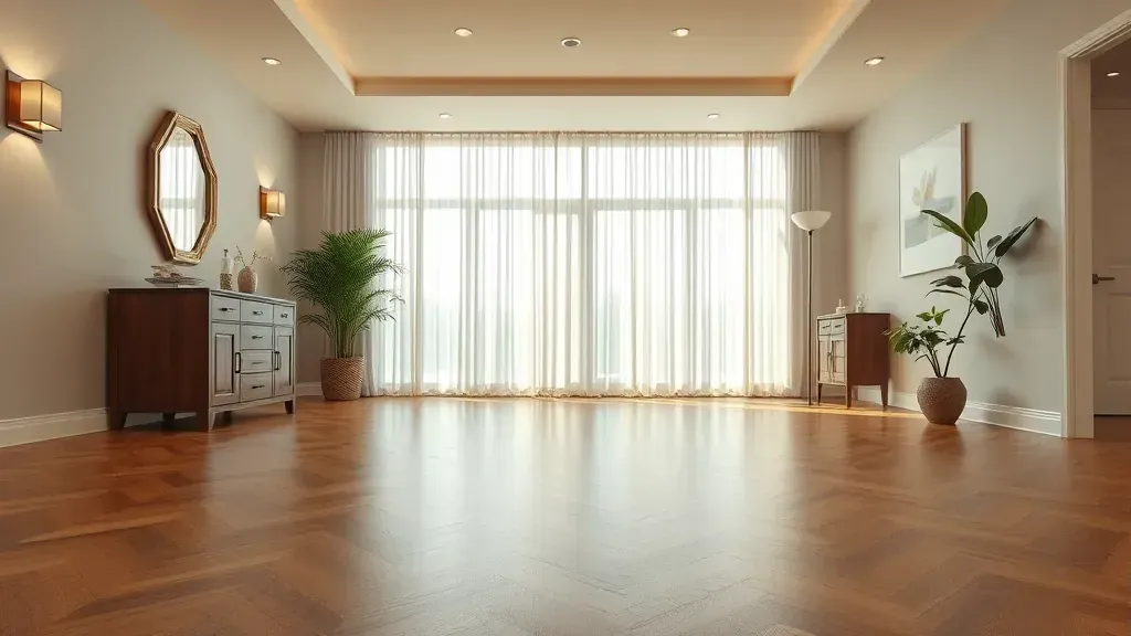 Elegant hardwood flooring in a modern home setting in Herndon, VA.