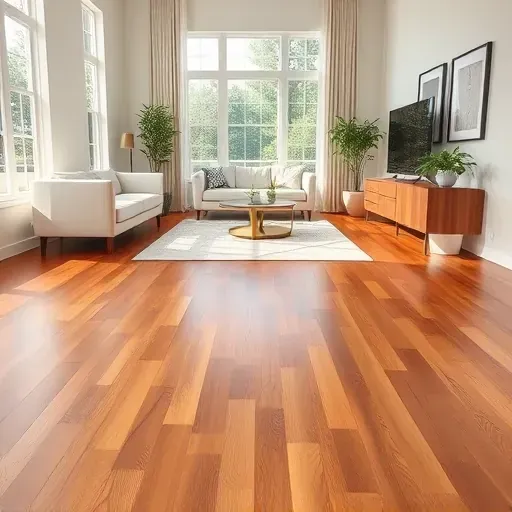 Perfectly installed hardwood flooring in a bright Manassas Park room, highlighting warm tones and elegant decor.