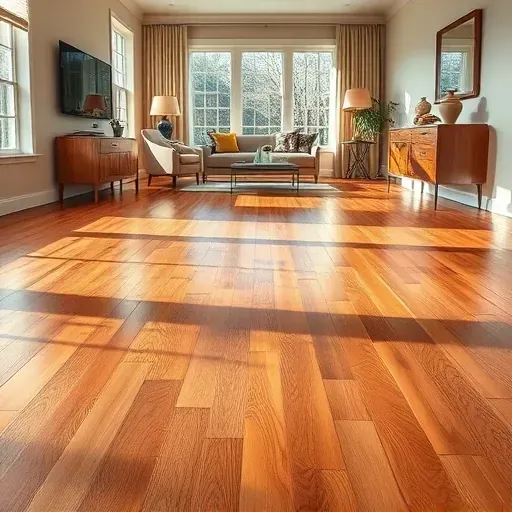 Seamless hardwood flooring installation in Chevy Chase MD showcases rich textures, modern decor, and elegant natural lighting.