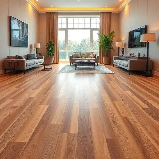 Luxury vinyl plank flooring in a bright Alexandria VA interior features intricate wood grain and a sophisticated design.