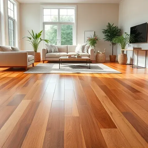 Finished hardwood flooring installation in an elegant Arlington VA room with modern decor and natural light.