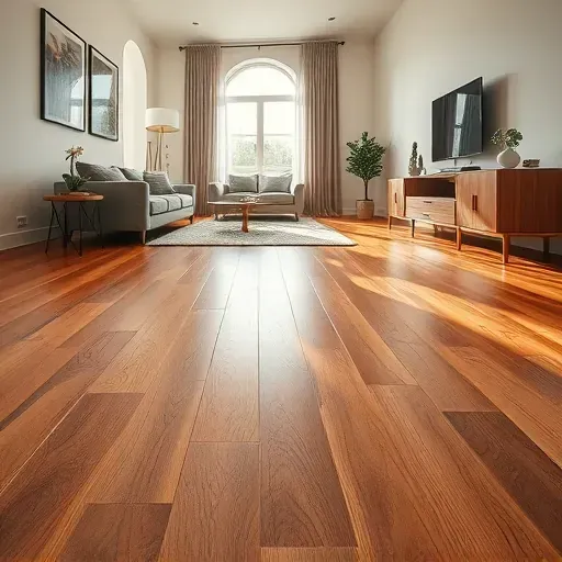 Elegant hardwood and laminate flooring in a contemporary Springfield VA living space with natural light and minimalist decor.
