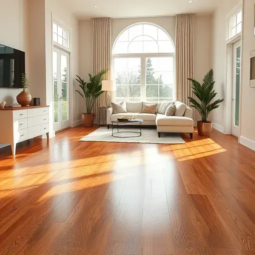 Beautifully finished hardwood flooring in a contemporary Sterling VA home, showcasing intricate grain patterns and warm tones.