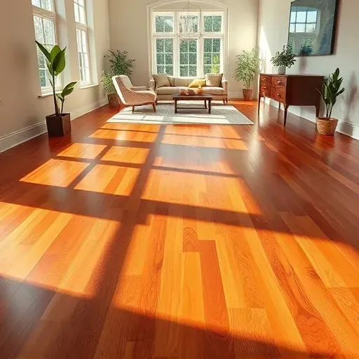 Flooring installation in Leesburg VA features polished hardwood, elegant baseboards, and contemporary decor with natural light.