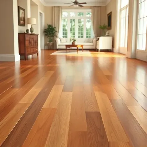 Beautifully polished hardwood floor installation in spacious Manassas Park room with elegant decor and natural light.