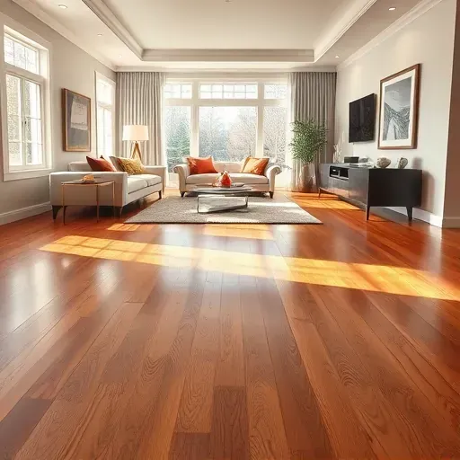 Beautifully designed living room in McLean VA featuring polished hardwood floors and elegant modern decor with natural light.