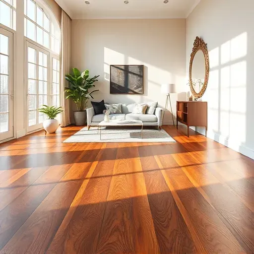 Spacious elegantly designed room in Washington DC with polished hardwood flooring and contemporary furniture.