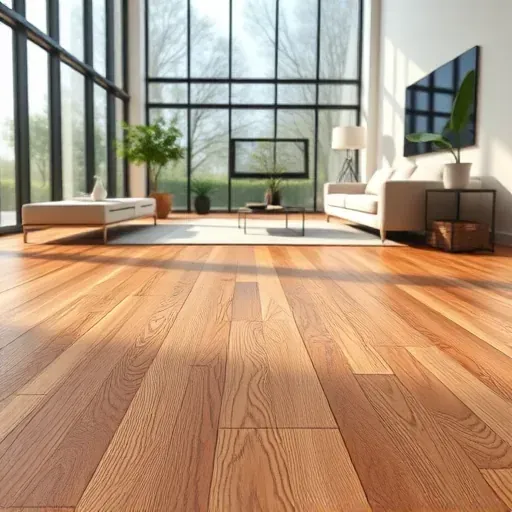 Luxury vinyl plank flooring installation in a modern Alexandria VA home showcasing detailed wood grain, warm tones, and natural light