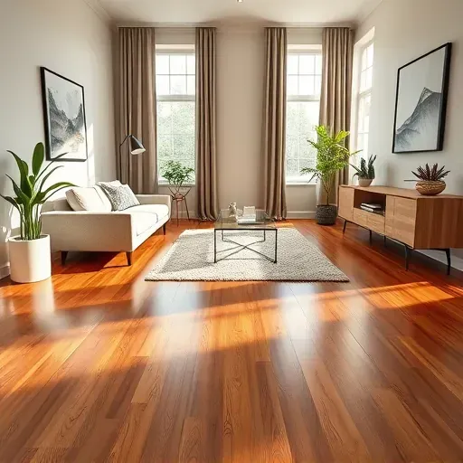 Stylish modern interior in Mount Vernon VA featuring polished hardwood flooring, sleek furniture, and natural light.