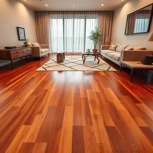 Polished hardwood flooring installation in Great Falls VA showcases rich tones, elegant decor, and serene ambiance.