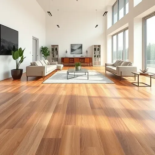 Waterproof Luxury Vinyl Plank flooring with natural wood grain in a modern Alexandria VA living room