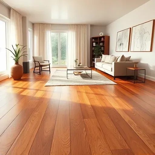 Spacious living room in Springfield VA with rich hardwood floors, modern furniture, and natural light enhancing elegance.