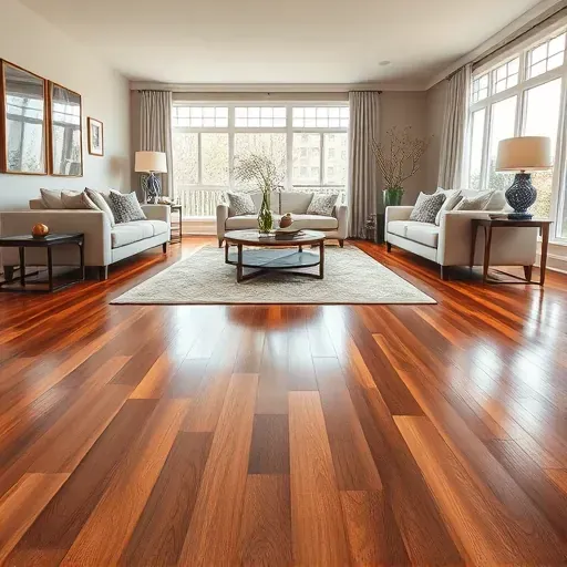 Completed hardwood flooring installation in a stylish Alexandria VA living space with modern furniture and natural light.