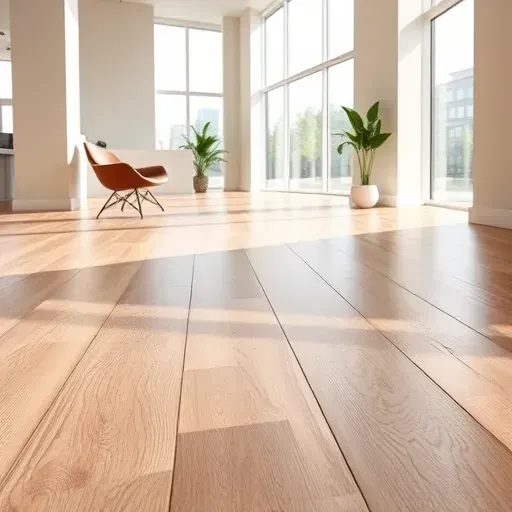Expertly installed WPC vinyl plank flooring with wood grain textures and natural colors in a modern commercial space Alexandria VA