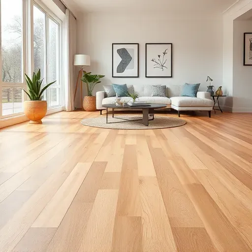 Perfectly finished luxury vinyl plank flooring with seamless underlayment in a modern bright interior in Alexandria VA