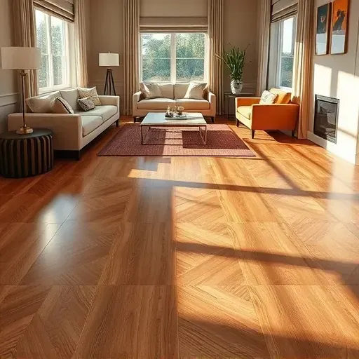 Elegant hardwood and tile flooring installation in Centreville VA, highlighted by natural light and modern decor.