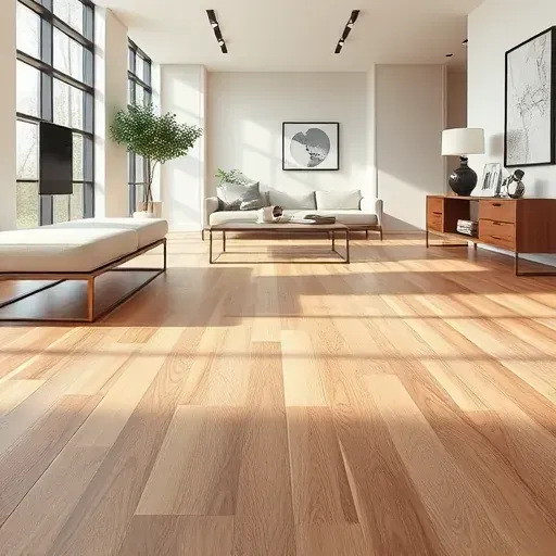 Pristine newly installed SPC vinyl plank flooring with natural wood grain textures in a modern well-lit room in Alexandria VA