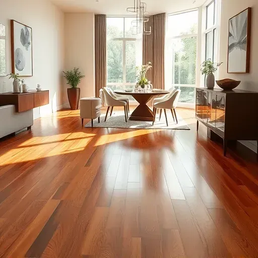 Elegant dining area in Bethesda MD with warm hardwood flooring, tasteful decor, and abundant natural light.