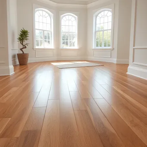 Perfectly installed oak hardwood floor in Chantilly VA with warm finish, natural light, and elegant decor.