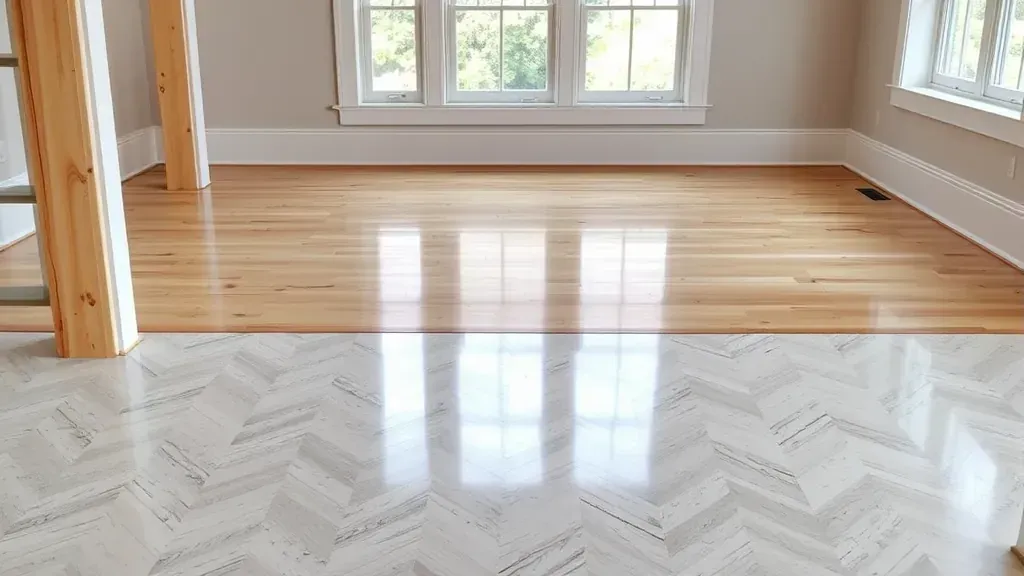 Subfloor preparation for LVP projects in Alexandria VA with tools and materials spread on the floor.