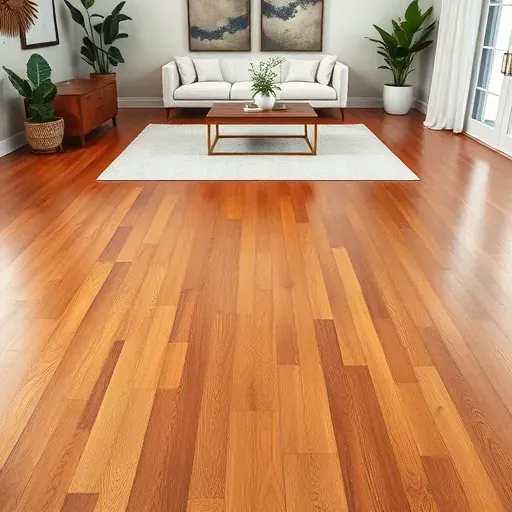 Elegant hardwood floor in Manassas VA, showcasing rich tones and stylish decor elements for inviting atmosphere.