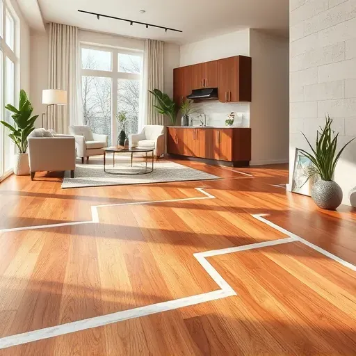 Completed hardwood and tile flooring installation in a modern Alexandria VA interior with stylish decor and natural light.
