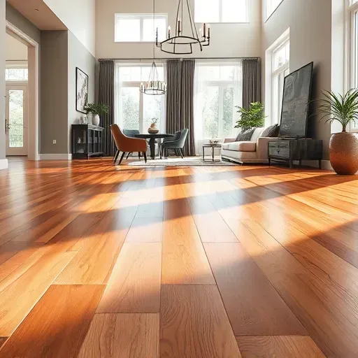 Completed flooring installation in Great Falls VA featuring rich wood grains and sleek tiles in a stylish living space.